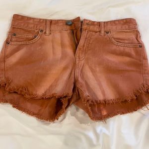 Free People orange jean shorts